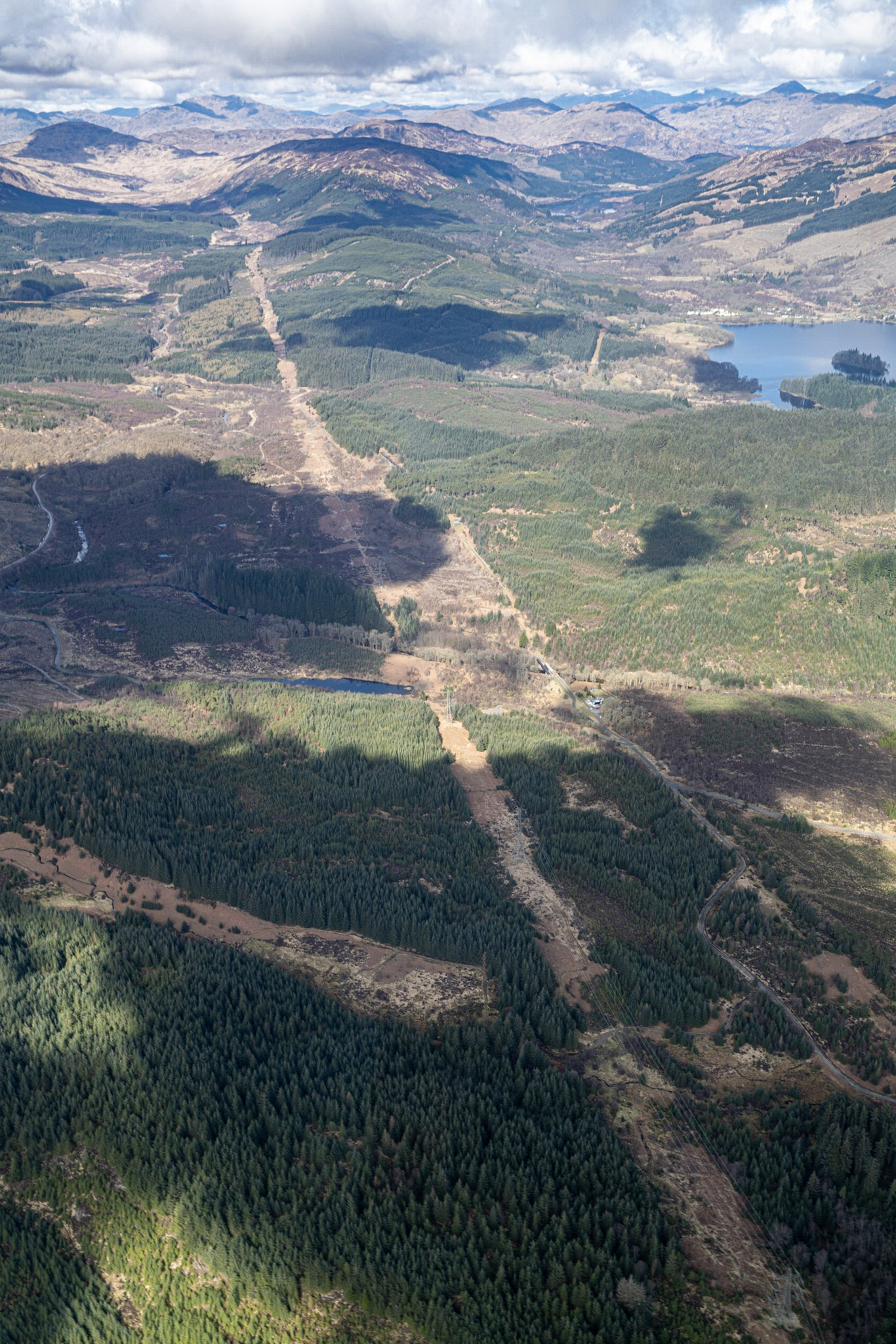 View of pipeline route from the air